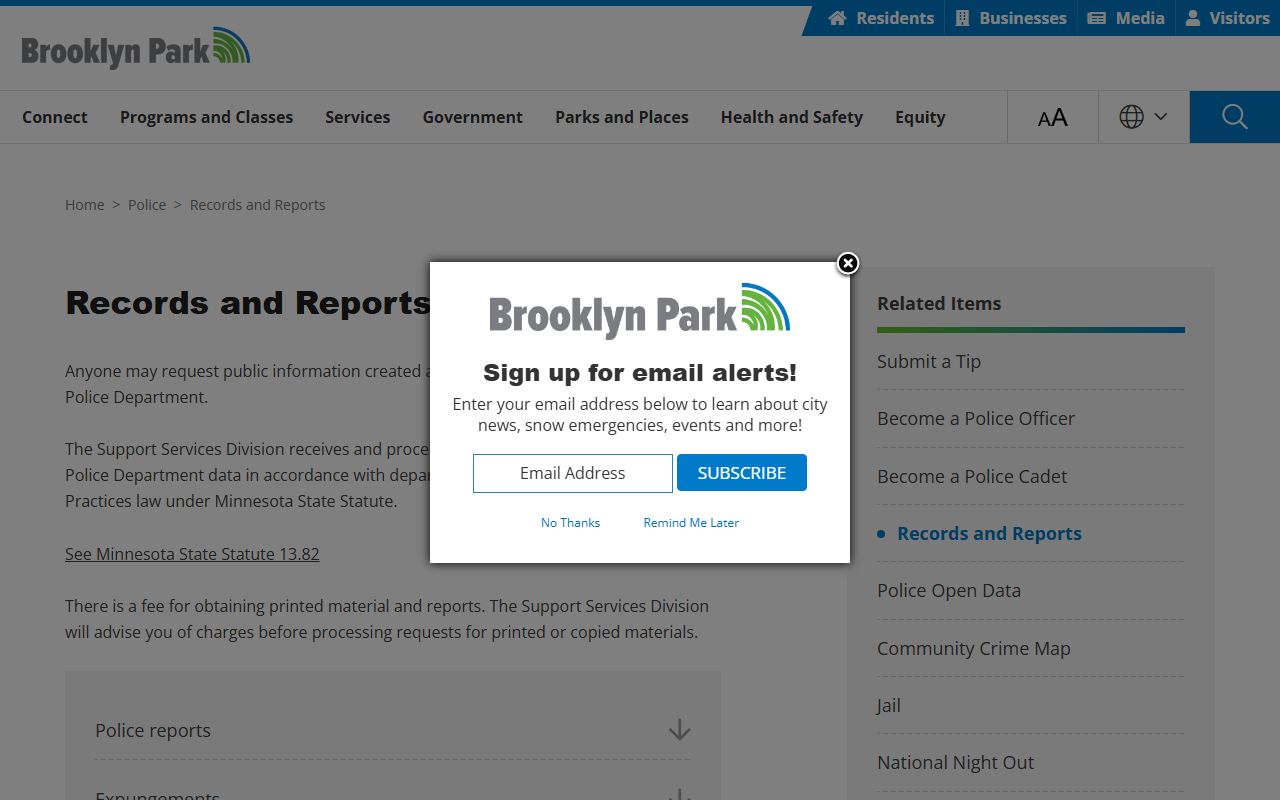 Brooklyn Park People Search - Police Records and Reports Portal