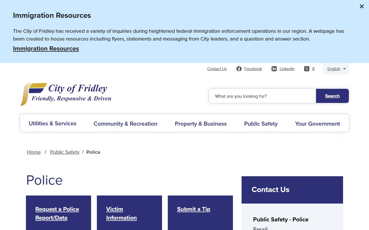 Fridley Police Department Records - Fridley People Search