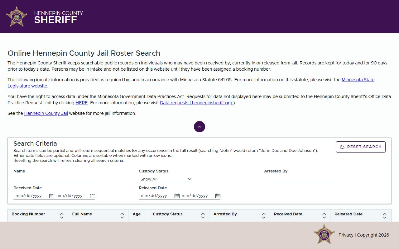 Hennepin County People Search - Hennepin County Jail Roster