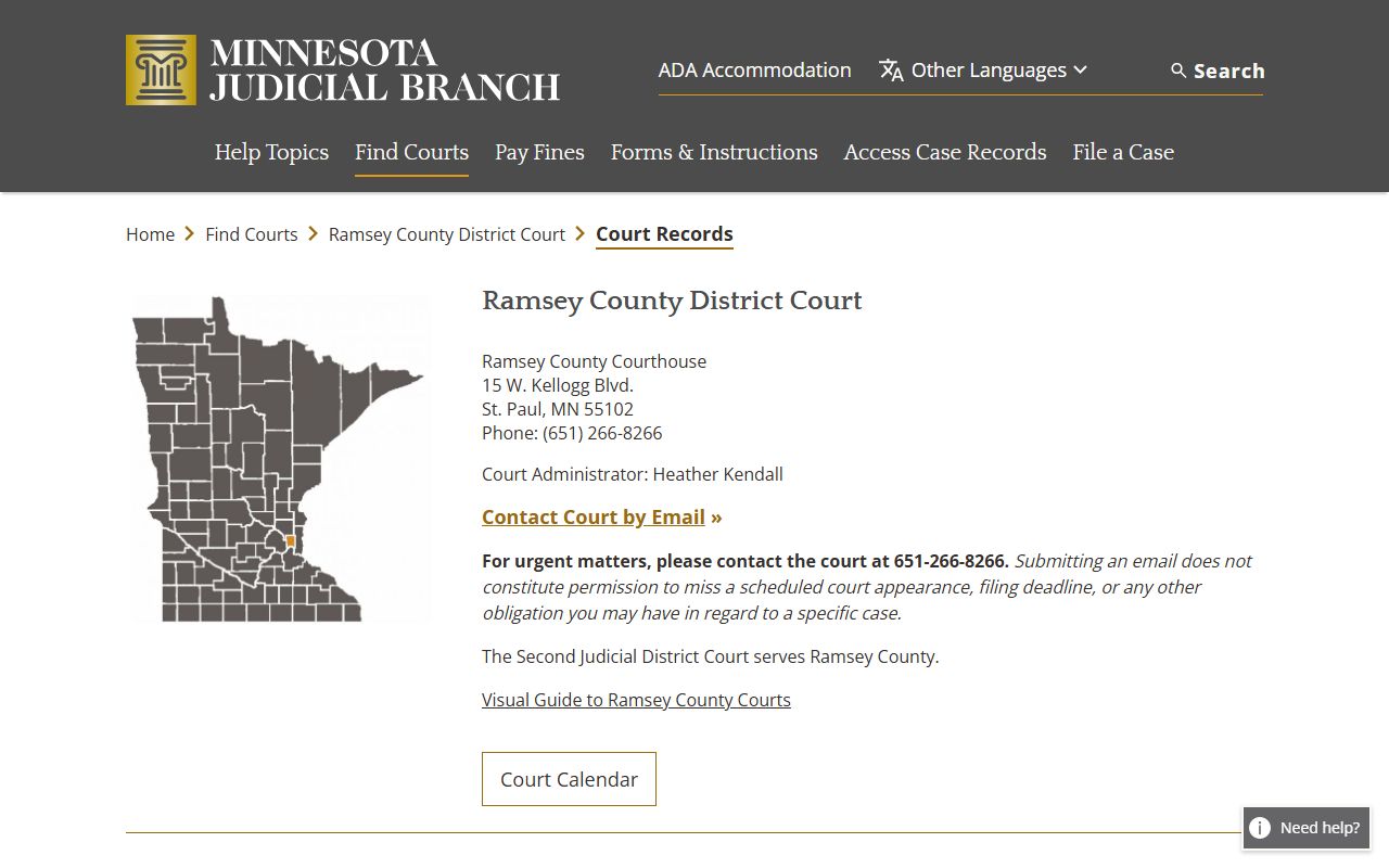 Ramsey County People Search - District Court Records Page