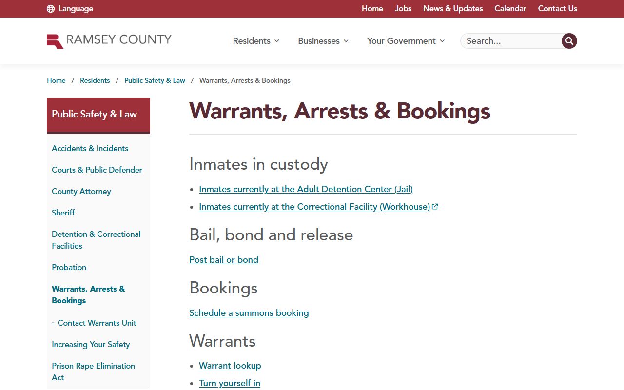 Ramsey County People Search - Sheriff Warrants and Bookings