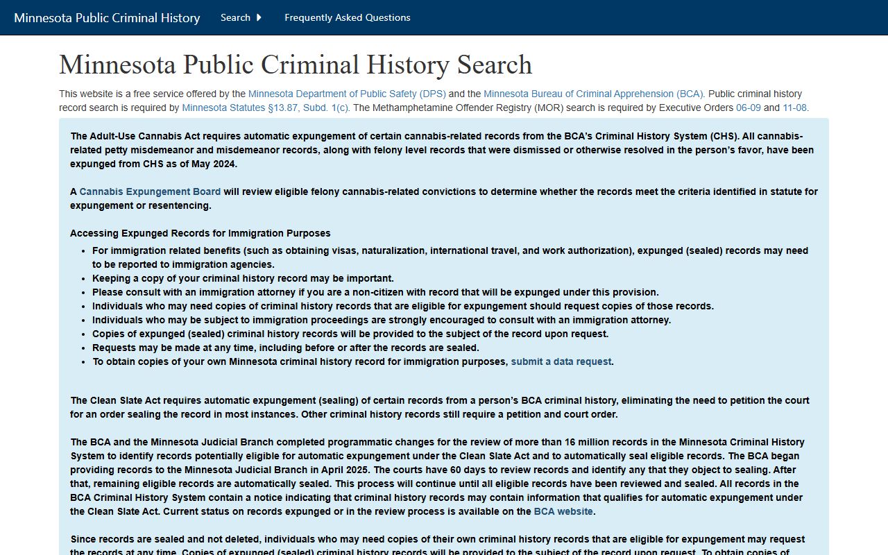 Minnesota People Search - BCA Criminal History
