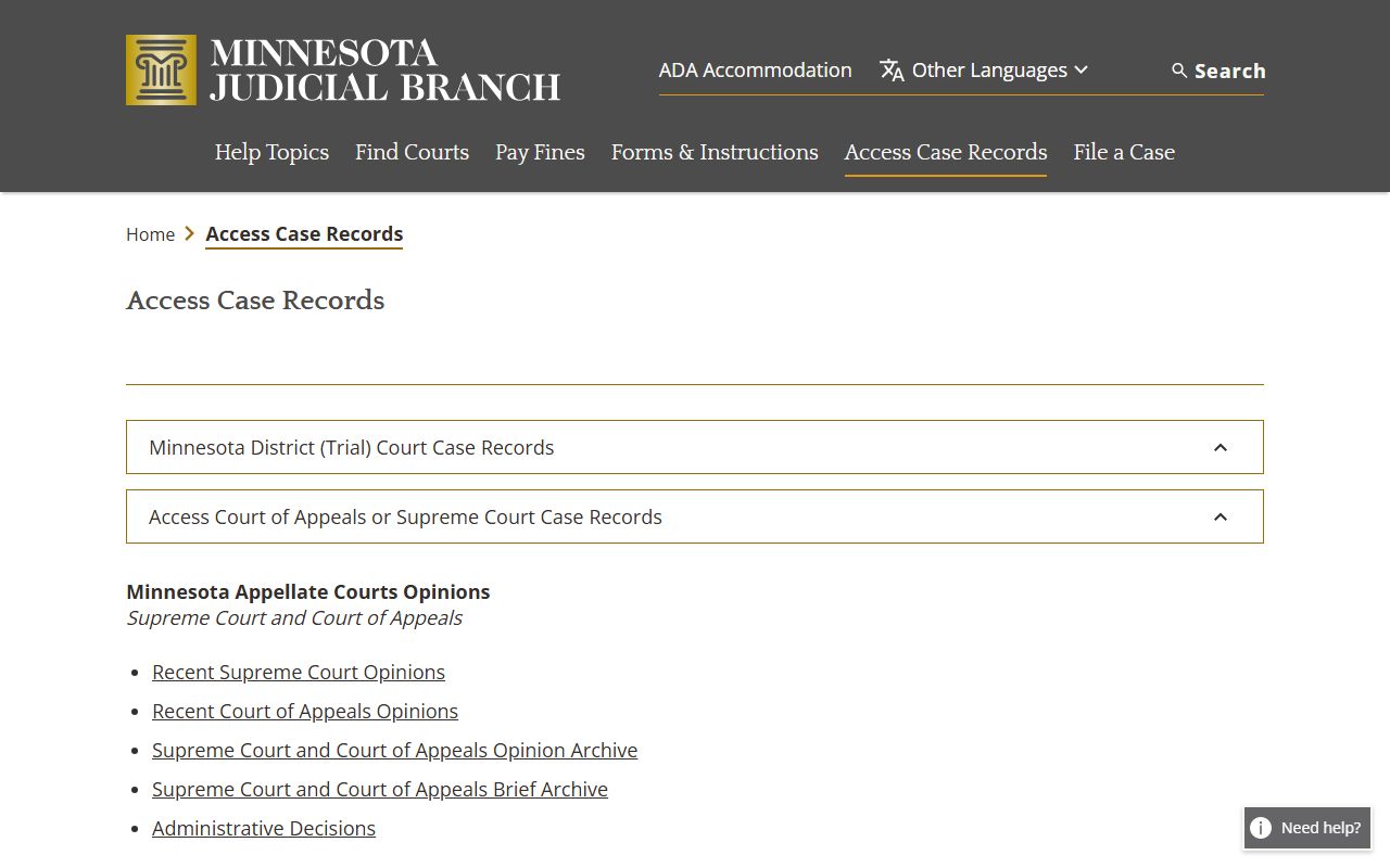 Minnesota People Search - Court Records Portal